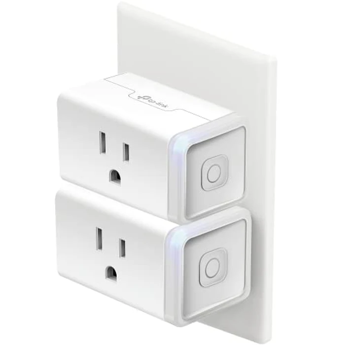 Kasa Smart Plug Mini by TP-Link (HS103P2) - Smart Home WiFi Outlet Works with Alexa, Echo and Google Home, No Hub Required, Remote Control, 2.4GHz WiFi Required, 15 Amp, UL Certified, 2-Pack, White by Kasa Smart - Used - Like New condition - CA$20.92