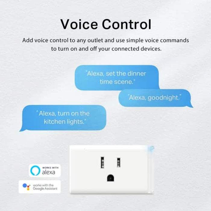 Kasa Smart Plug Mini by TP-Link (HS103P2) - Smart Home WiFi Outlet Works with Alexa, Echo and Google Home, No Hub Required, Remote Control, 2.4GHz WiFi Required, 15 Amp, UL Certified, 2-Pack, White by Kasa Smart - Image 2