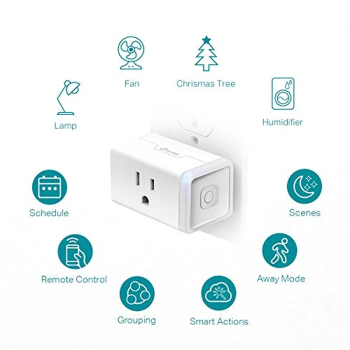Kasa Smart Plug Mini by TP-Link (HS103P2) - Smart Home WiFi Outlet Works with Alexa, Echo and Google Home, No Hub Required, Remote Control, 2.4GHz WiFi Required, 15 Amp, UL Certified, 2-Pack, White by Kasa Smart - Image 3