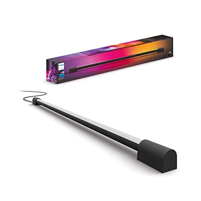 Philips HUE White & Color Ambiance Play Gradient Light Tube Compact, Color Changing, Bluetooth & Zigbee Compatible, Voice Activated with Alexa, HomeKit & Google Assistant, Music Sync, Black by Philips Hue - Used - Acceptable condition