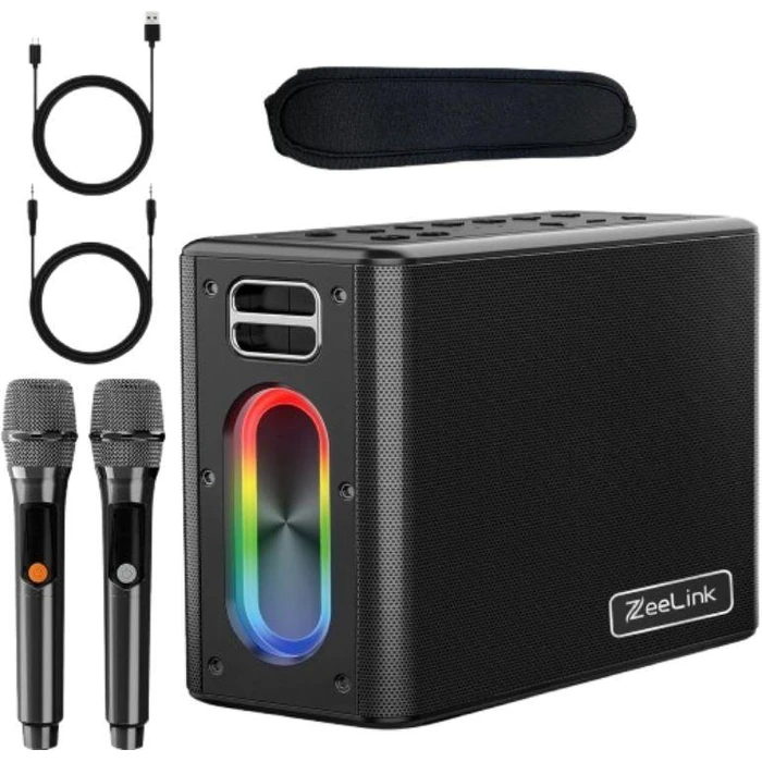 ZEELINK Karaoke Machine Two Wireless Microphones 150W Powerful - Black by ZEELINK - Image 1