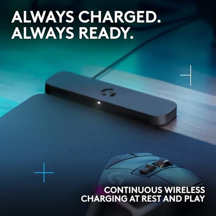 Logitech G POWERPLAY 2 Wireless Charging Mouse Pad for Compatible Logitech G Gaming Mice, 34.5 X 28.4 cm (13.5 x 11.2 inches), 3.5 mm Height, for PC/Mac - Black by Logitech G - Image 2