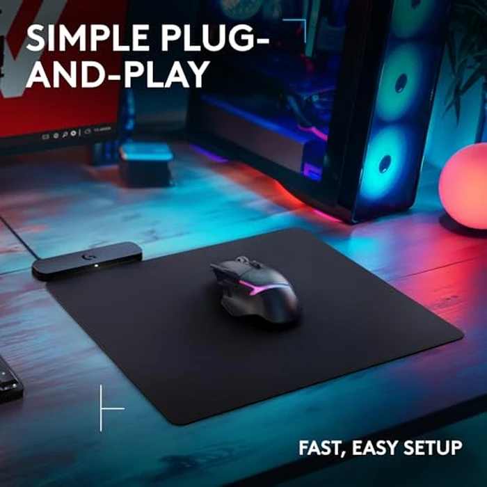 Logitech G POWERPLAY 2 Wireless Charging Mouse Pad for Compatible Logitech G Gaming Mice, 34.5 X 28.4 cm (13.5 x 11.2 inches), 3.5 mm Height, for PC/Mac - Black by Logitech G - Image 3