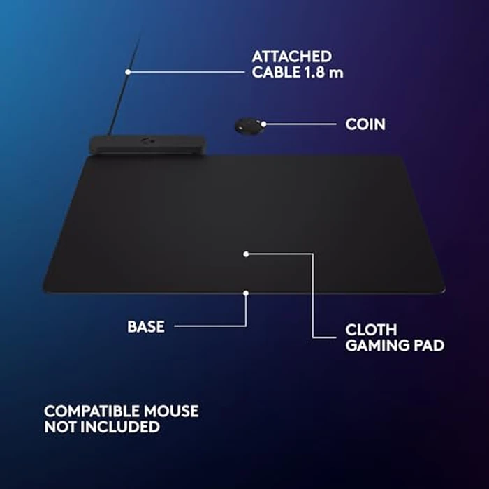 Logitech G POWERPLAY 2 Wireless Charging Mouse Pad for Compatible Logitech G Gaming Mice, 34.5 X 28.4 cm (13.5 x 11.2 inches), 3.5 mm Height, for PC/Mac - Black by Logitech G - Image 6