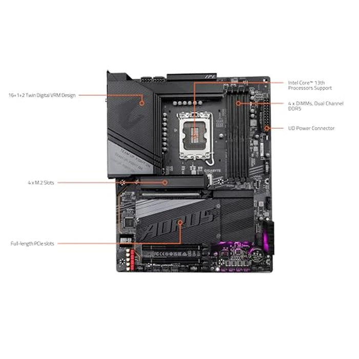 GIGABYTE Z790 AORUS Elite X WIFI7 LGA 1700 ATX Motherboard, Support Intel Core 14th/13th/12th Gen, DDR5, 16+1+2 Power Phase, 4X M.2, PCIe 5.0, USB-C 3.2, WIFI7, 2.5GbE, Q-Flash, EZ-Latch, RGB Fusion by GIGABYTE - Image 5