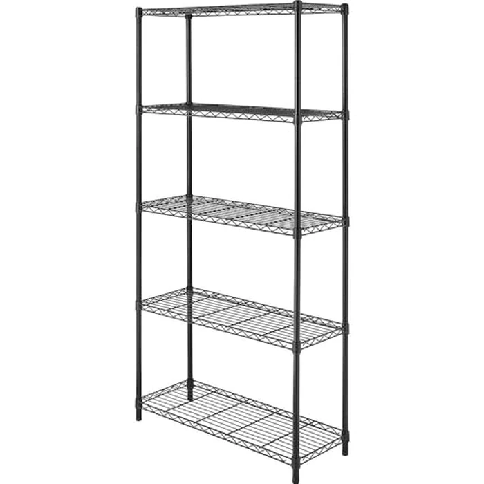 Whitmor 5 Tier Shelving Unit, Metal Storage Shelves, 400 lbs Capacity per Shelf, 2000 lbs Total, Adjustable Heavy Duty Shelf, Easy Assembly for Kitchen, Garage, Plant, 36" L x 14" W x 72" H, Black by Whitmor - Used - Like New condition - US$83.59