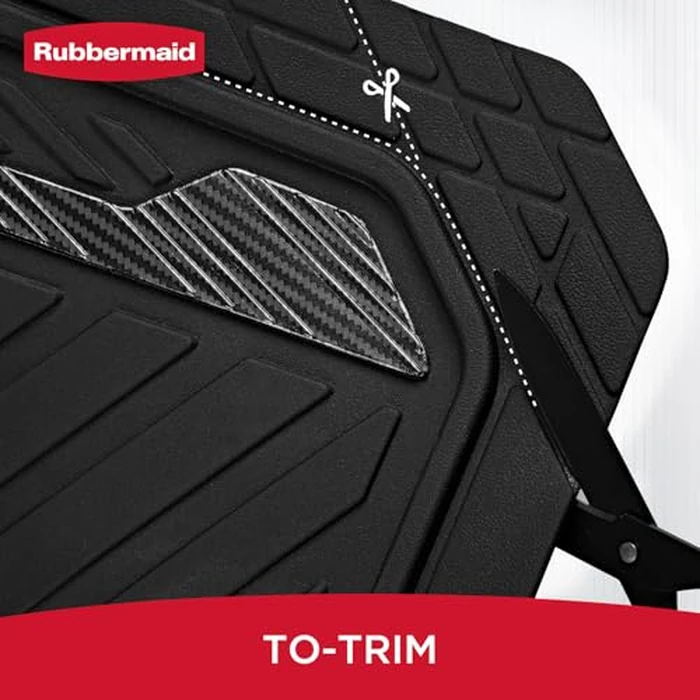 Rubbermaid Car Floor Mat, Heavy Duty All-Weather Car Mats Full Set with Dual-Tone Black Aluminum Inserts - Universal Fit, Anti-Slip Backing, Trim-to-Fit for Most SUV, Sedan, Van by Rubbermaid - Image 3