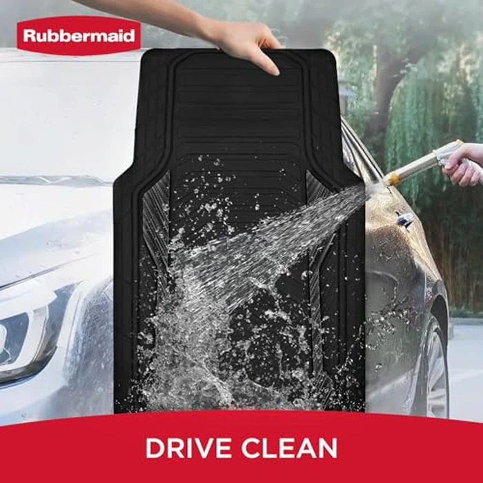 Rubbermaid Car Floor Mat, Heavy Duty All-Weather Car Mats Full Set with Dual-Tone Black Aluminum Inserts - Universal Fit, Anti-Slip Backing, Trim-to-Fit for Most SUV, Sedan, Van by Rubbermaid - Image 6