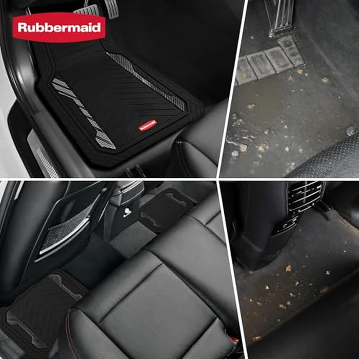 Rubbermaid Car Floor Mat, Heavy Duty All-Weather Car Mats Full Set with Dual-Tone Black Aluminum Inserts - Universal Fit, Anti-Slip Backing, Trim-to-Fit for Most SUV, Sedan, Van by Rubbermaid - Image 7