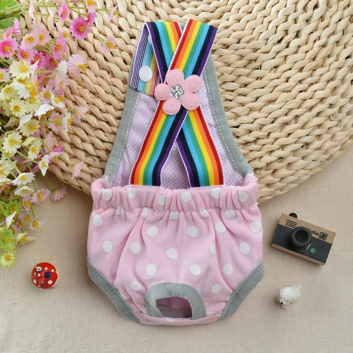 Female Dog Sanitary Pantie with Adjustable Suspender, Washable Reusable Diaper for Girl Dogs, Suitable for Teddy by HEEPDD - Image 5