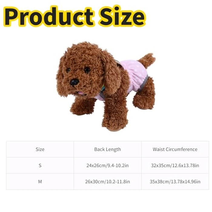 Female Dog Sanitary Pantie with Adjustable Suspender, Washable Reusable Diaper for Girl Dogs, Suitable for Teddy by HEEPDD - Image 6