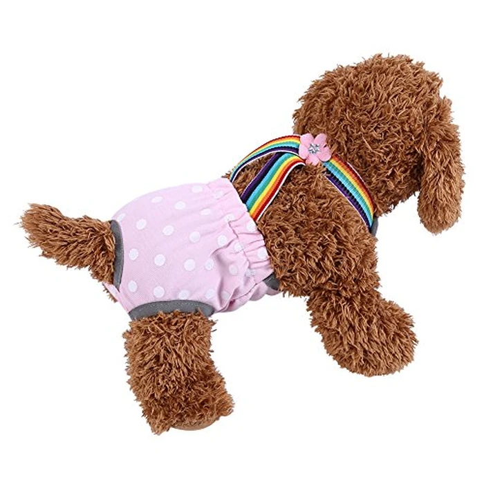 Female Dog Sanitary Pantie with Adjustable Suspender, Washable Reusable Diaper for Girl Dogs, Suitable for Teddy by HEEPDD - Image 9