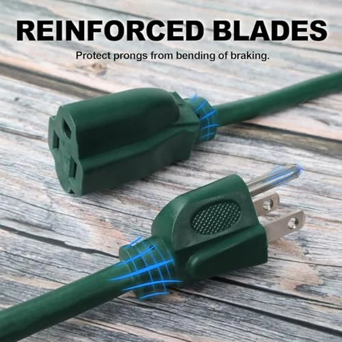 EP 15 Ft Outdoor Extension Cord - 16/3 SJTW Green Electrical Cable with 3 Prong Grounded Plug by EP - Image 3