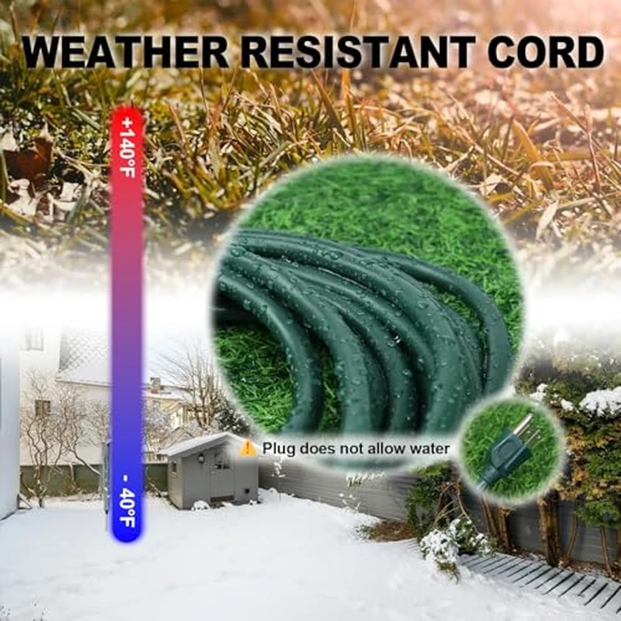 EP 15 Ft Outdoor Extension Cord - 16/3 SJTW Green Electrical Cable with 3 Prong Grounded Plug by EP - Image 5