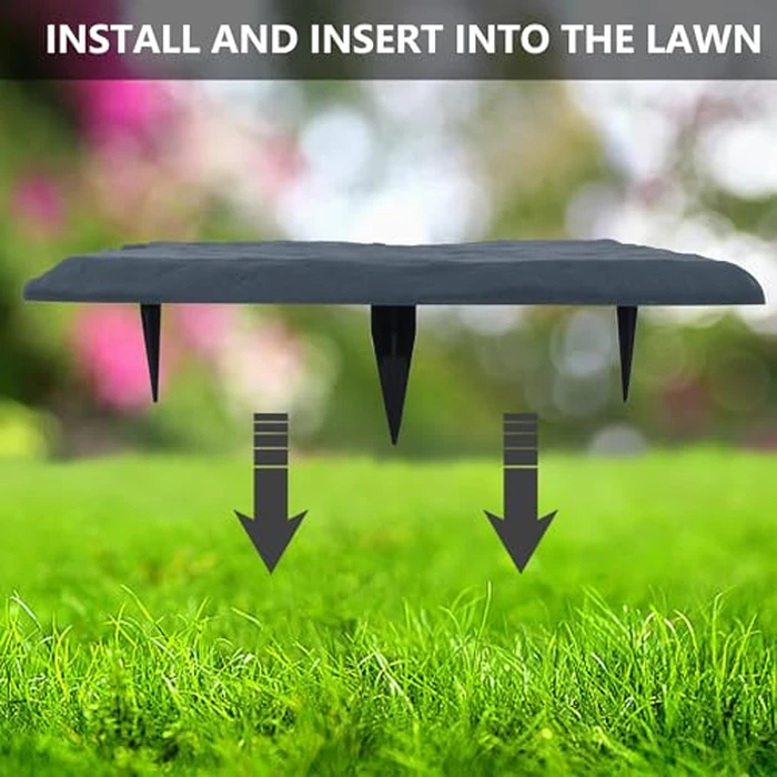 4Pcs Large Stepping Stones Outdoor Garden Walkway, Durable Plastic Pavers for Patio, Pathway, and Landscaping, Weatherproof Stepping Stones with Ground Stakes for Easy Installation by MARCHROSE - Image 2