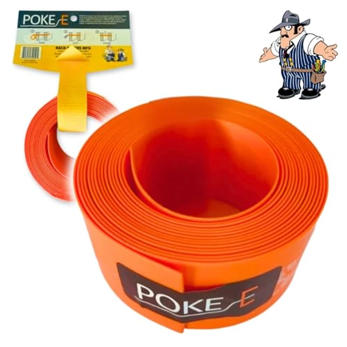 Rack-A-Tiers Poke-E - Perforated Orange Strip for Marking Wire for Rough-in Before Drywall, 12-ft, Protect Cable Runs, Avoid Screws and Nails from Drywall, Temporary Cable Hanger (32050) by Rack-A-Tiers - Used - Like New condition