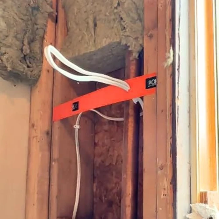 Rack-A-Tiers Poke-E - Perforated Orange Strip for Marking Wire for Rough-in Before Drywall, 12-ft, Protect Cable Runs, Avoid Screws and Nails from Drywall, Temporary Cable Hanger (32050) by Rack-A-Tiers - Image 2