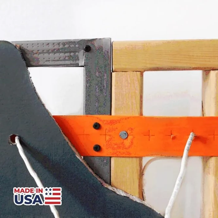 Rack-A-Tiers Poke-E - Perforated Orange Strip for Marking Wire for Rough-in Before Drywall, 12-ft, Protect Cable Runs, Avoid Screws and Nails from Drywall, Temporary Cable Hanger (32050) by Rack-A-Tiers - Image 3