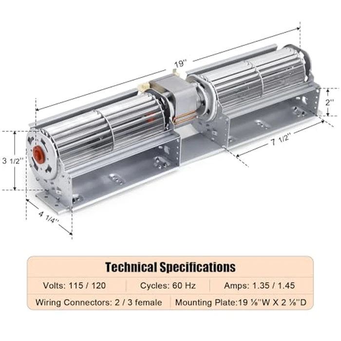 Criditpid Fireplace Blower Fan for Regency 910-175/P, 910175P, 910-175P, AX-3088 Fireplace, Fan Blower Motor Replacement for Regency FP90 Classic and Excaliber Wood Fireplaces by Criditpid - Image 2