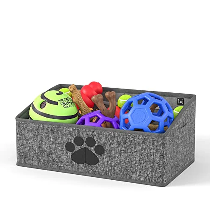 Mindspace Dog Toy Box Organizer - Dog Toy Bin for Dog Toy Storage, Dog Toy Basket for Pet Storage - Dog Treat Basket, Dog Toy Chest - Open Storage Box, Fabric Storage Bin | Oxford Collection (Paw) by Mindspace - Used - Like New condition - US$8.99