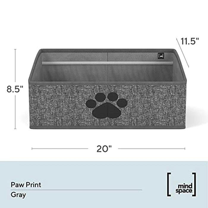 Mindspace Dog Toy Box Organizer - Dog Toy Bin for Dog Toy Storage, Dog Toy Basket for Pet Storage - Dog Treat Basket, Dog Toy Chest - Open Storage Box, Fabric Storage Bin | Oxford Collection (Paw) by Mindspace - Image 5