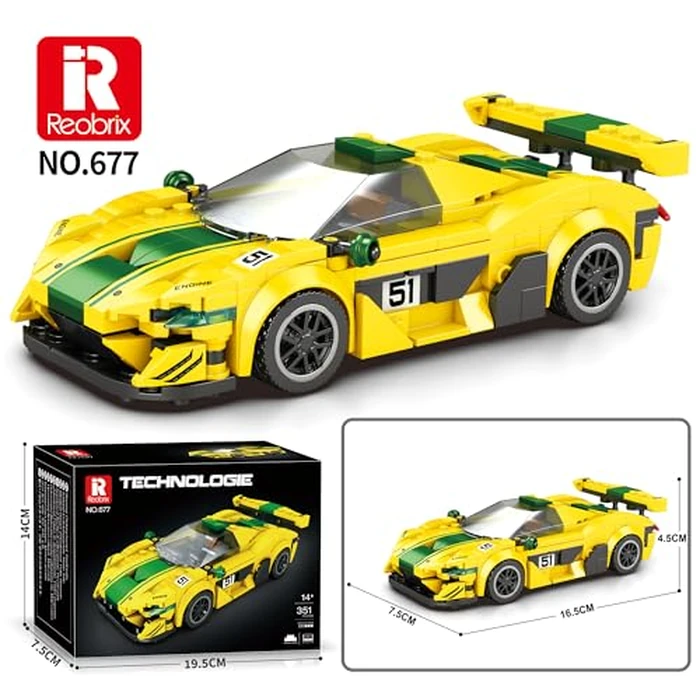 Reobrix 677 McLaren P1 GTR Building Blocks Set, 1:24 Scale Model Cars Building Kit for Display and Collectible, Race Car Building Toy for Teens 14+ and Adults, Compatible with Lego, 351 PCS by Reobrix - Image 7