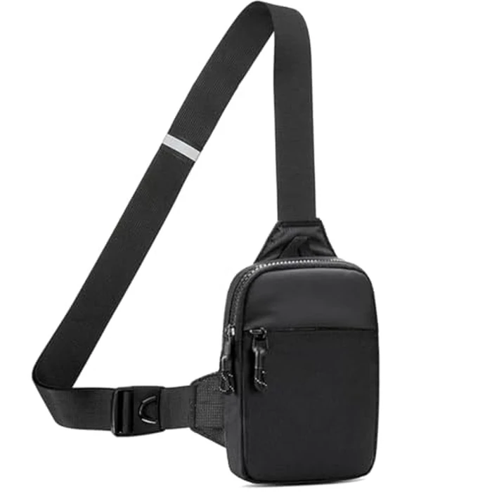 Vpoofree Mini Sling Bag for Men and Women, Small Anti Theft Crossbody Sling Backpack Fanny Pack Chest Bag for Travel Sport Running Hiking (Black Mini Sling Bag for Men and Women) by Vpoofree - Used - Like New condition
