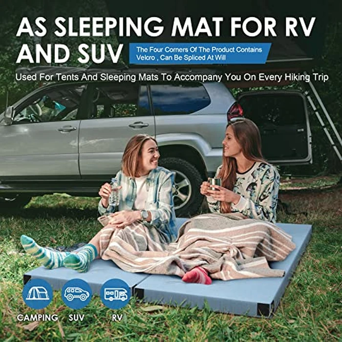 KingChii CertiPUR-US Memory Foam Camping Mattress, Portable Roll Up Travel Car Camping Mattress Sleeping Pad & Floor Mattress, Cot Mattress Guest Bed for Sleepover with Waterproof Cover & Travel Bag by KingChii - Image 7