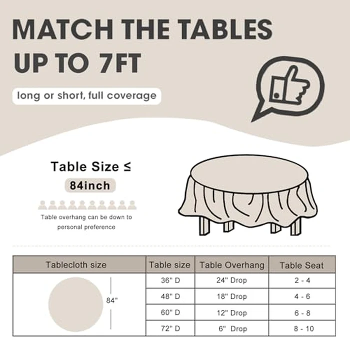 D&Z Plastic Table Cloth Disposable, 12 Pack Black Round Tablecloth Individually Wrapped for Indoor&Outdoor, 84 Inch Table Cover for Party, Picnic, Birthday, Wedding & Dinner by D&Z - Image 2