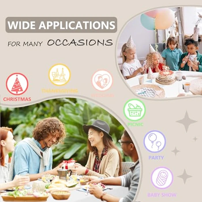 D&Z Plastic Table Cloth Disposable, 12 Pack Black Round Tablecloth Individually Wrapped for Indoor&Outdoor, 84 Inch Table Cover for Party, Picnic, Birthday, Wedding & Dinner by D&Z - Image 5