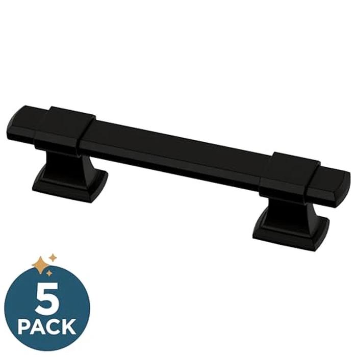 Franklin Brass Adjusta-Pull Chamfered Edge (5-Pack) Adjustable Drawer Pulls/Cabinet Handles 1-3/8" to 4" Hole Center Matte Black Hardware Kitchen Door, Drawers, Dressers, Furniture P49106-FB-B by Franklin Brass - Image 2