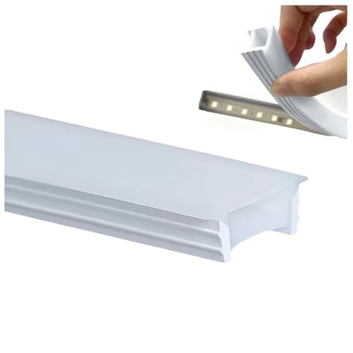 DGLILUAN 16.4ft/5m Silicone Soft LED Channel System, Flexible U Shape Tube LED Light Strips Silicone Cover for Living Room, Kitchen, Patio and Other Outdoor Ambient Decor, No Light Strip (30 x 10mm) by DGLILUAN - Image 1