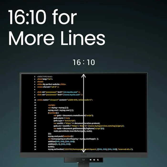 BenQ RD240Q 24.1” WQXGA Programming Monitor, 90W USB Type-C, Advanced Coding Modes, Coding HotKey, Ergonomic Design, 16:10 Special Ratio, Circadian Mode, Eye-Care Technology, Eco-Friendly Design by BenQ - Image 6