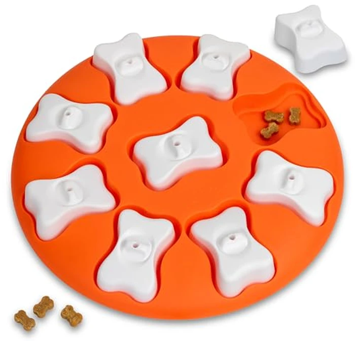 Outward Hound by Nina Ottosson Dog Smart Treat Puzzle Enrichment Toy, Level 1 Beginner, Orange by Outward Hound - Image 1