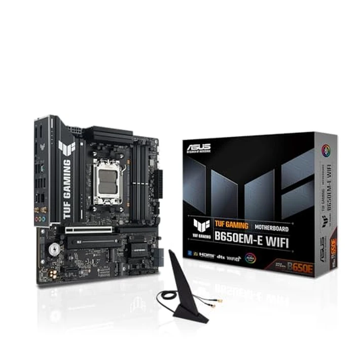 ASUS TUF Gaming B650EM-E WiFi AMD mATX Motherboard, 8+2+1 80A DrMOS Power Stages, DDR5, PCIe 5.0, Three M.2 Slots, WiFi 6, 2.5Gb Ethernet, DisplayPort, HDMI(TM), Rear USB-C 10Gbps and Front USB-C 5Gbps by ASUS - Used - Good condition