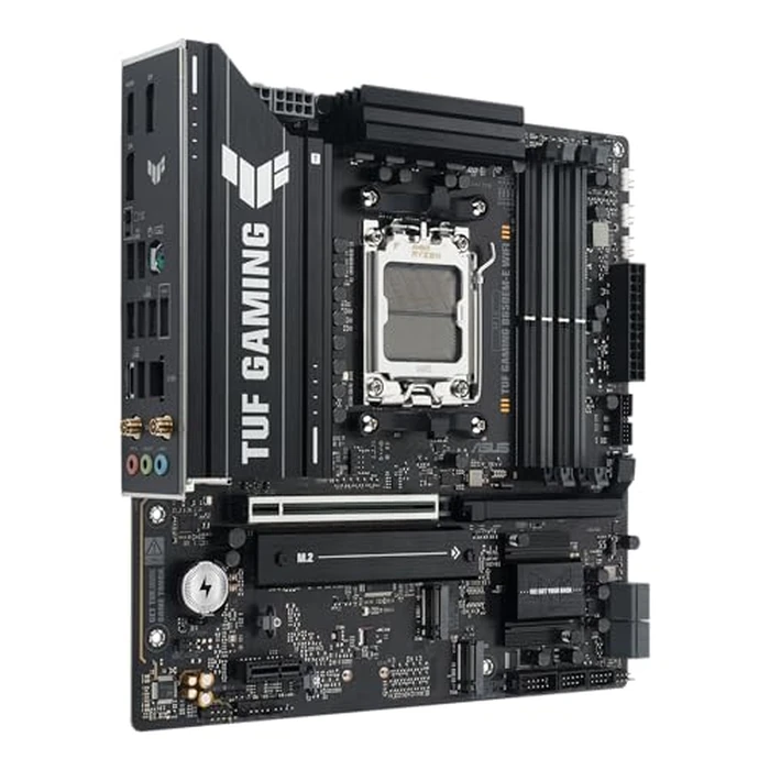 ASUS TUF Gaming B650EM-E WiFi AMD mATX Motherboard, 8+2+1 80A DrMOS Power Stages, DDR5, PCIe 5.0, Three M.2 Slots, WiFi 6, 2.5Gb Ethernet, DisplayPort, HDMI(TM), Rear USB-C 10Gbps and Front USB-C 5Gbps by ASUS - Image 2
