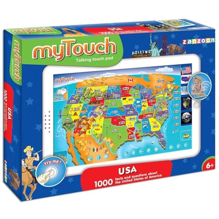 Zanzoon Educational Interactive myTouch USA Map Game - Explore States & Capitals with 1000 Facts - Learning Tool for Kids by Zanzoon - Used - Like New condition