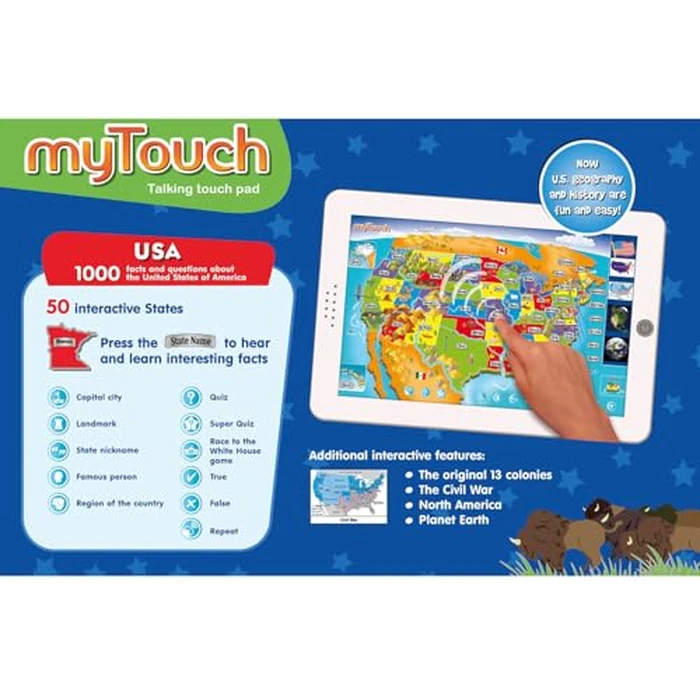 Zanzoon Educational Interactive myTouch USA Map Game - Explore States & Capitals with 1000 Facts - Learning Tool for Kids by Zanzoon - Image 2