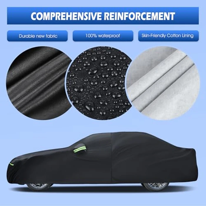 Car Cover Custom Fit for 2007-2025 BMW 3 Series M3 320i 325i 328i 330i 340i, Migaven Waterproof Full Exterior Cover Sun Rain Protection with Door Zipper and Cotton Lining by Migaven - Image 3