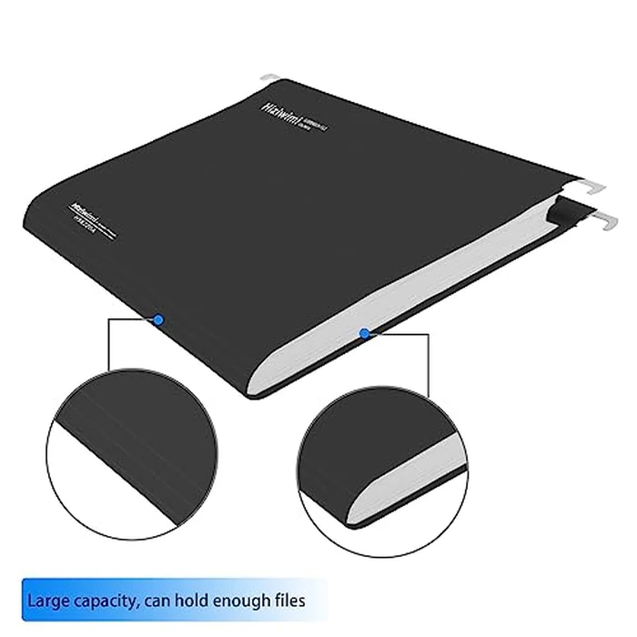 Hanging File Folders, 30PC PP Letter Size Hanging File Folders with Tabs for Filing Cabinet, Medical Charts, Office School Desktop Bulk File,Documents and Paper Storage (Black) by Hiziwimi - Image 3