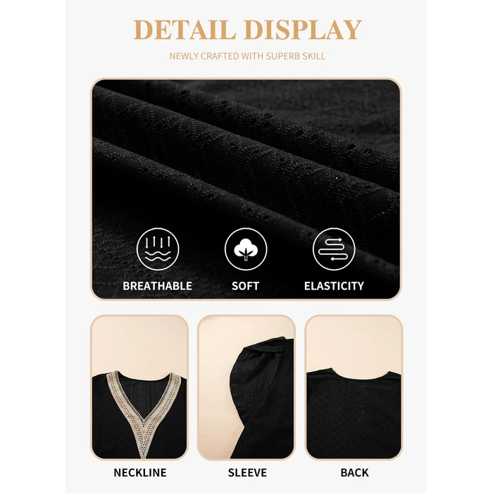 Eytino Plus Size Tops for Women Casual V Neck Petal Short Sleeve T Shirts Summer Hollow Blouses,3X Black by Eytino - Image 5