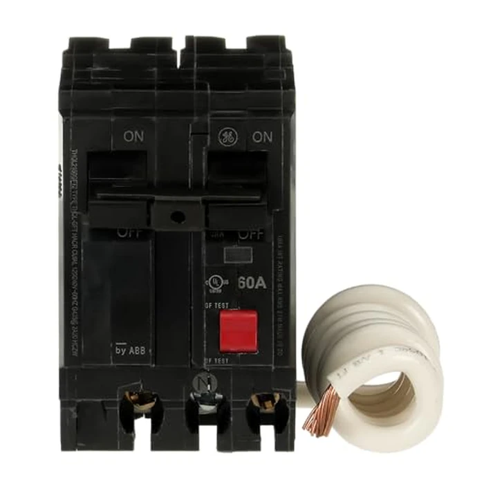 ABB Q-Line(R) THQL2160GFT2P 60A Circuit Breaker • 60 Amp Double Pole Ground Fault Breaker with Self-Test • 2-Pole Ground Fault Circuit Interrupter • Electrical Safety Switch by ABB - Used - Very Good condition - US$100.61