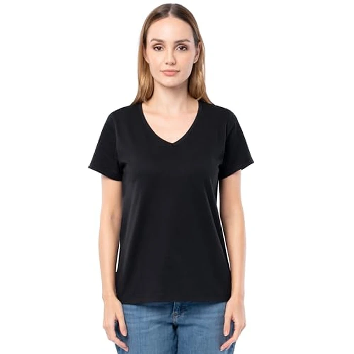 Fruit of the Loom Women's Short Sleeve V-Neck T-Shirt, 2 Pack, Black/Black, X-Large by Fruit of the Loom - Image 4
