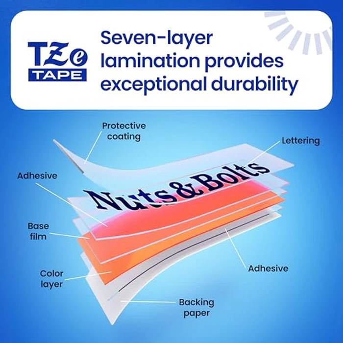 Brother Genuine TZe-S231 Black on White Laminated Tape for TZe-Compatible P-Touch Label Makers, 12 mm Wide x 8 m Long by Brother - Image 6