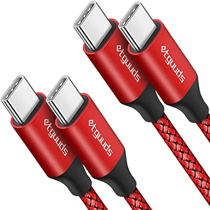 etguuds USB C to USB C Cable 4ft, 2-Pack, 60W Fast Charging Type C to C Charger Cord for iPhone 17 16 15 Pro Max Plus Air 16e, for MacBook/iPad USBC, Samsung Galaxy S25 S24 S23 A17 A16, Pixel by etguuds - Used - Like New condition