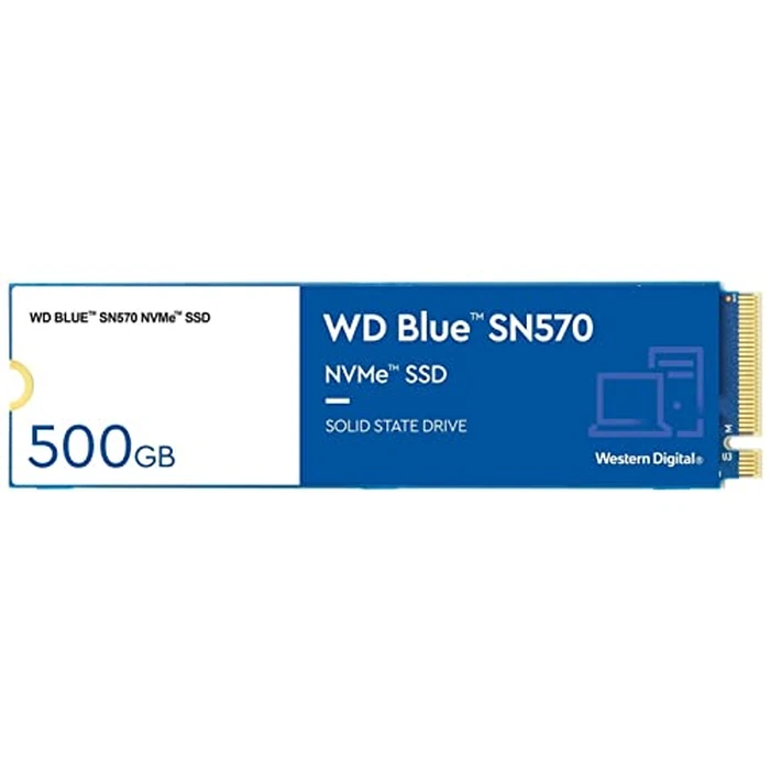 Western Digital 500GB WD Blue SN570 NVMe Internal Solid State Drive SSD - Gen3 x4 PCIe 8Gb/s, M.2 2280, Up to 3,500 MB/s - WDS500G3B0C by Western Digital - Image 1