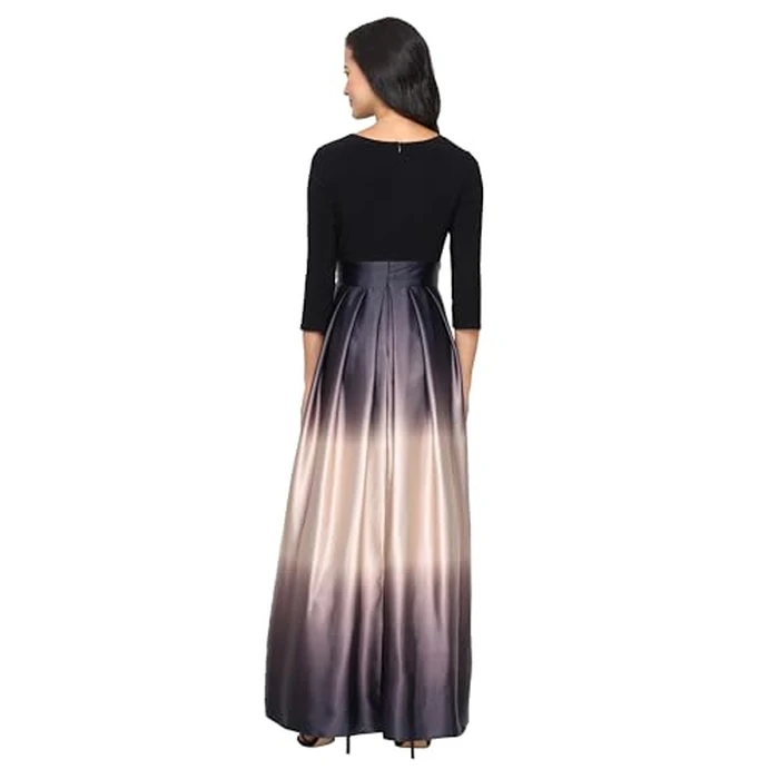 S.L. Fashions Womens Long Satin Ombre Mother of The Bride Dress, Wedding Guest, Formal Party Gown (Petite and Regular Sizes) by S.L. Fashions - Image 2