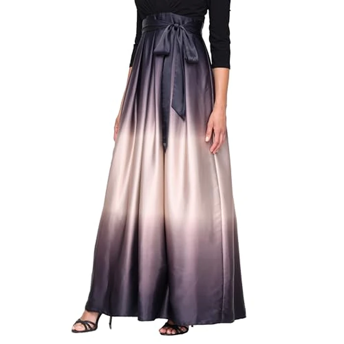 S.L. Fashions Womens Long Satin Ombre Mother of The Bride Dress, Wedding Guest, Formal Party Gown (Petite and Regular Sizes) by S.L. Fashions - Image 4