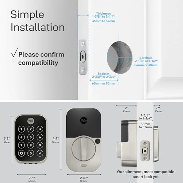 Yale Assure Lock 2 Touch Deadbolt with Ridgefield Handle, Black Suede Smart Keyless Entry Door Lock with Wi-Fi Connected Touch Keypad and Fingerprint Scanner, B-YRD450-F-WF1-RX-BSP by Yale - Image 3