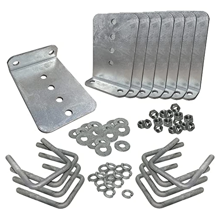 8 Pack 8" Galvanized L-Type Bunk Bracket Kit for Boat Trailer, fits 3x3 Cross Members, Heavy Duty (8 Pack) by A.A - Used - Very Good condition - US$89.34